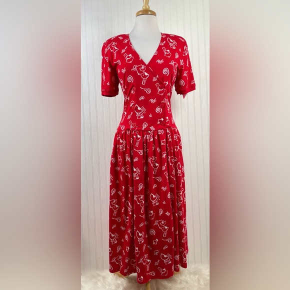 80’s statement dress  Print Black and White Dress by Liz Claiborne